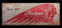 "Indian Motorcycle Distressed Silver Steel Sign"